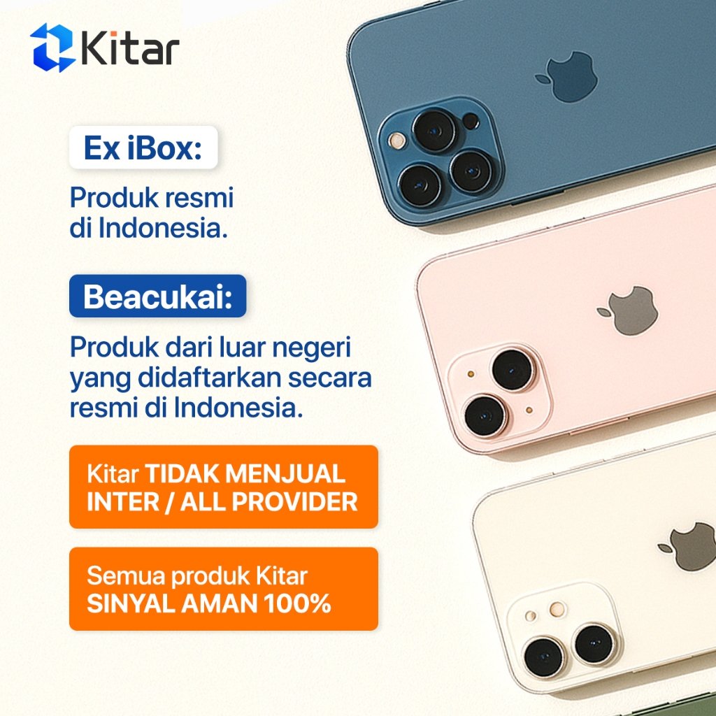{Box Ori} iPhone 13 ex iBox Beacukai IMEI Permanen Garansi 12 Bln 100% Original Second IP Fullset - Gambar 3