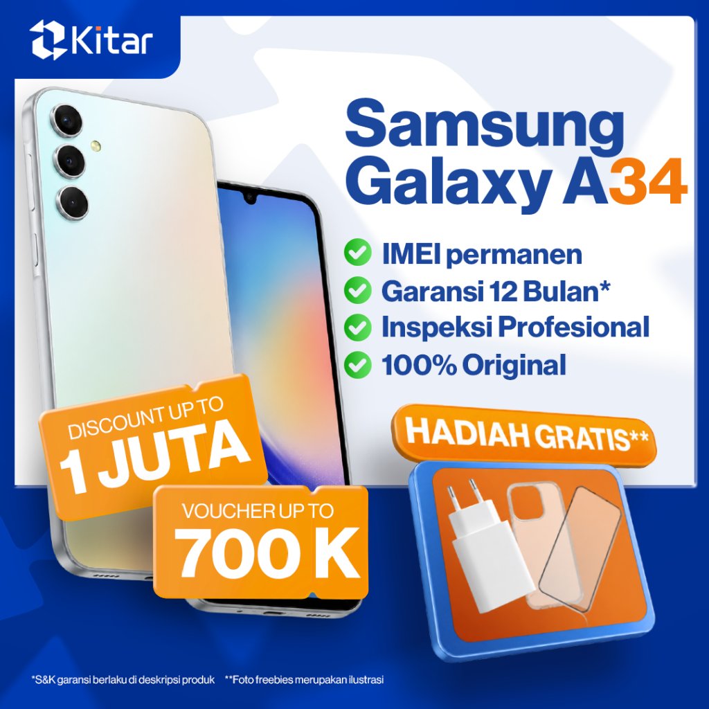 Samsung A34 Second Resmi ex SEIN Beacukai IMEI Permanen 100% Original FULLSET 128GB 256GB