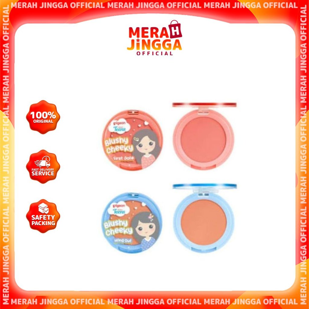 Pigeon Teens Blushy Cheeky Blush On 3.4gr Silky-Smooth Finish Blends Like Butter / Merah Jingga Official