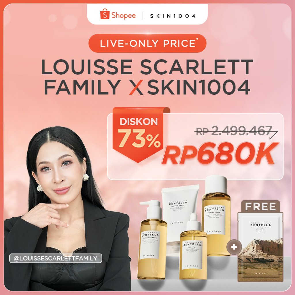 [LOUISSESCARLETTFAMILY X SKIN1004] Centella Ampoule 100ml + Toning Toner 210ml + Centella Soothing Cream 75ml + Centella Light Cleansing Oil 200ml + [gift. Watergel Sheet Mask 1ea for free]