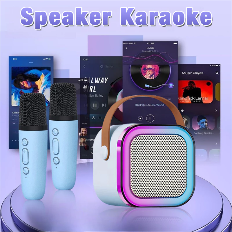 [COD] Mini Speaker Wireless Karaoke Bluetooth Kualitas Suara Super With MIC Portable Karaoke Set