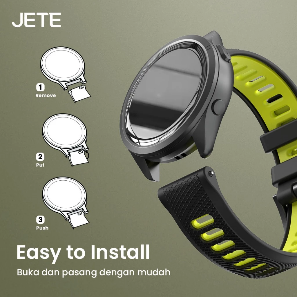 Strap Smartwatch JETE Strap 10 For Galaxy Watch Garmin Apple Huawei Quick Release 20mm 22mm Elastic Nylon Sport Replacement Band Bracelet Belt Wristband Accessories Tali Jam Tangan - Gambar 2