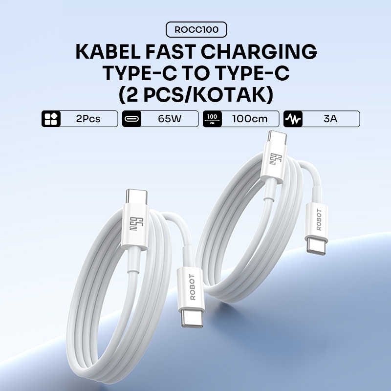 Robot Kabel Data 2PCS 3A Fast Charging 1M - Gambar 3