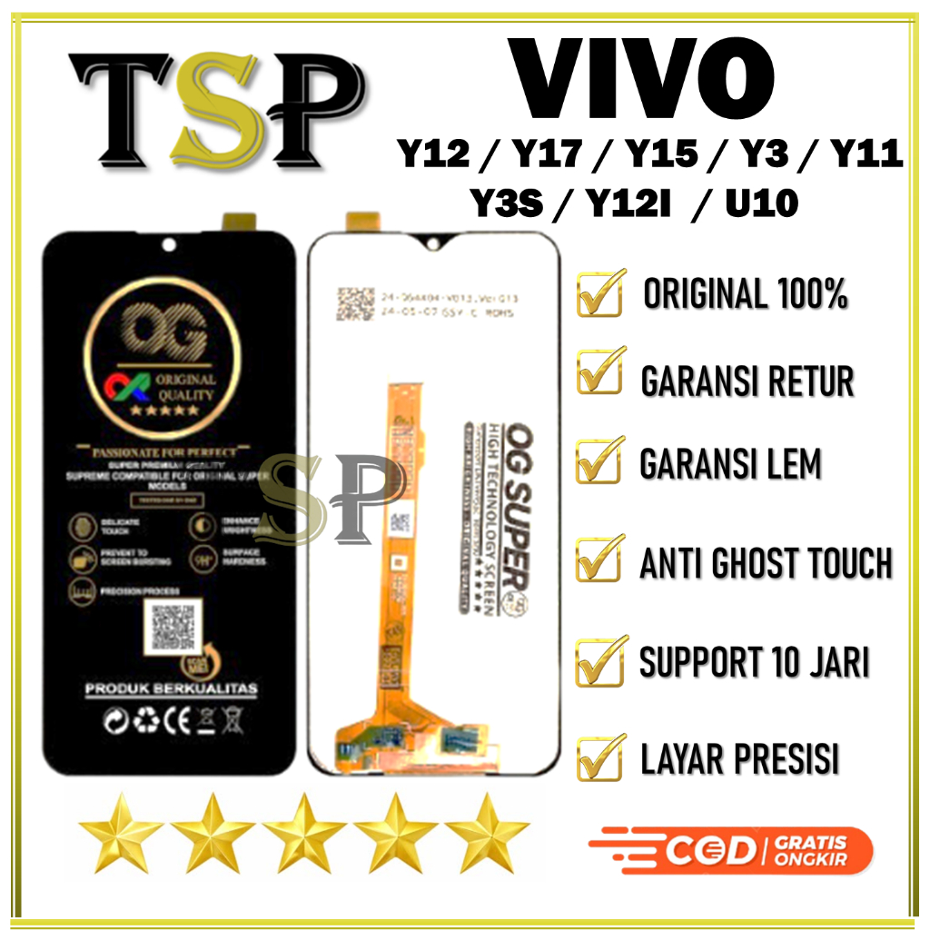 ORIGINAL  LCD VIVO Y12 / Y17 / Y15 / Y3 / Y11  Y3S / Y12I  / U10 Fullset original Layar hp Touchscreen asli Sentuh Versi Tinggi