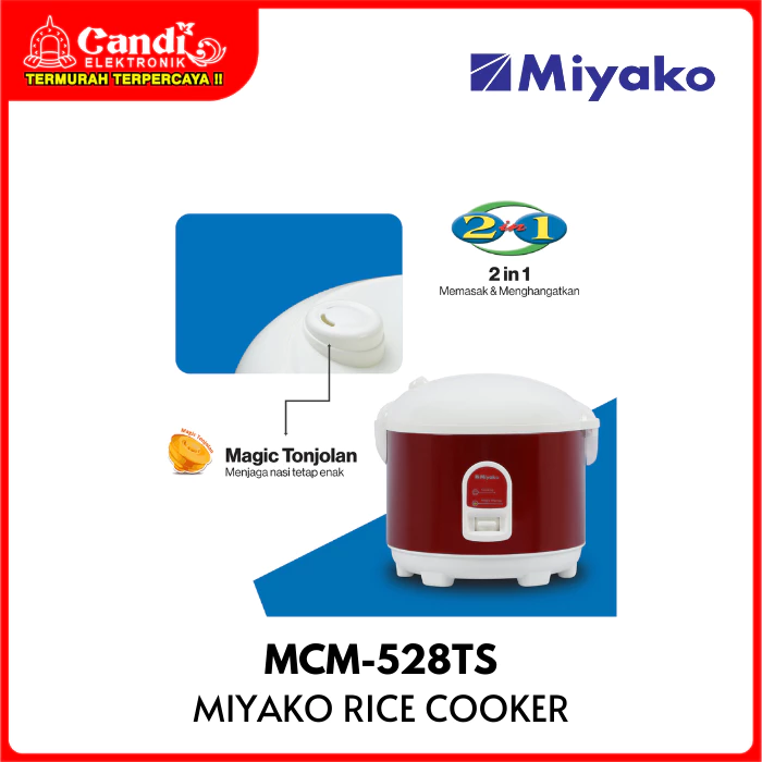 MIYAKO Rice Cooker 1,8 Liter Penanak Nasi Non Stick MCM-528TS - Gambar 3