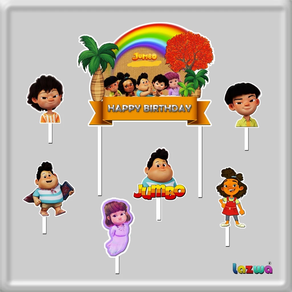 A set of Jumbo themed birthday cake toppers | Shopee Singapore