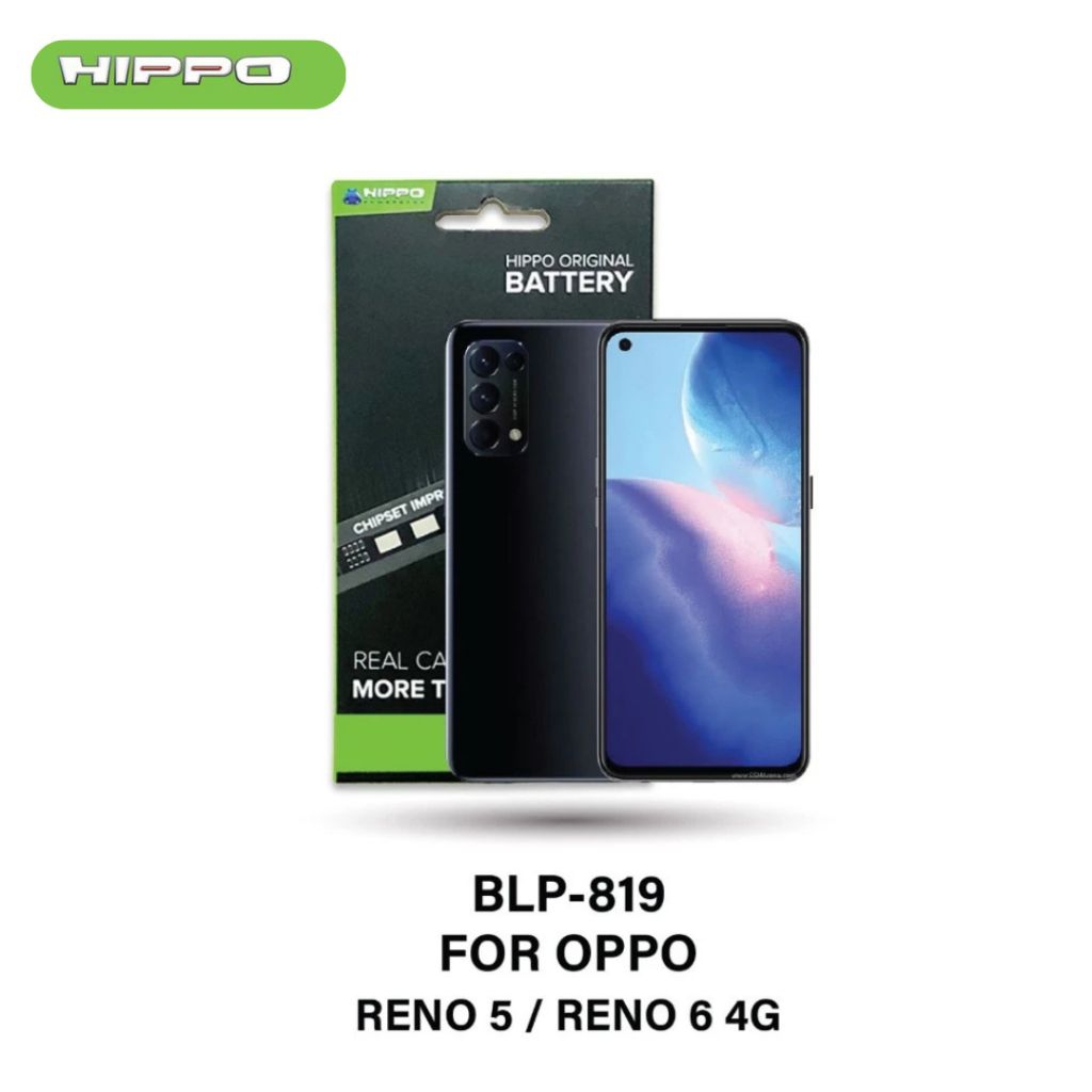 Hippo Baterai Oppo BLP-819 Reno 5 / Reno 6 4G 4310mAh Batt Batre Batere Batrai Battery Baterai