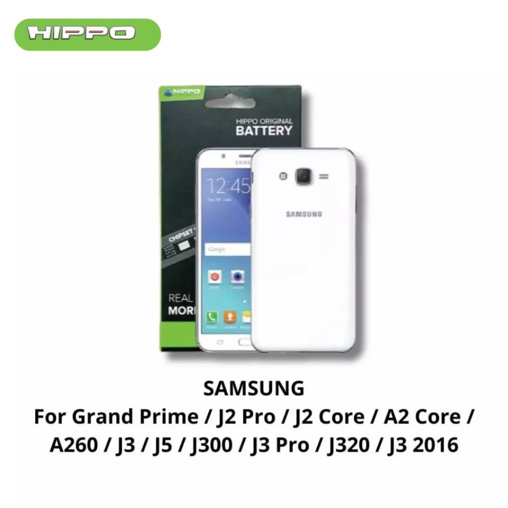 HIPPO baterai Samsung G530 3450mah Grand Prime J2 Prime J2 Pro A2 Core A260 J2 Core J5 J3 J300 J3 Pro J320 J3 2016 Batre Batrai Battery