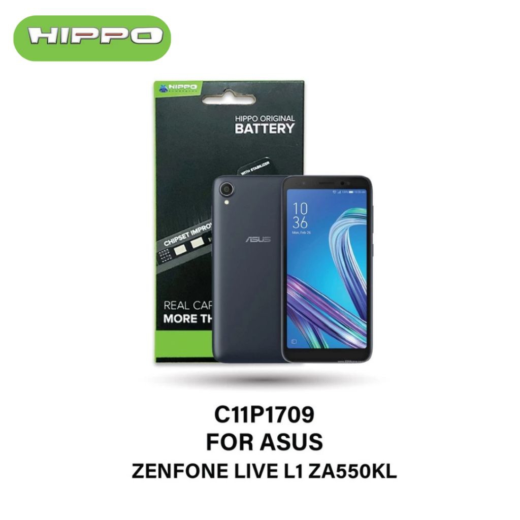 Hippo Baterai Asus C11P1709 ZENFONE LIVE L1 ZA550KL 3040mAh Battery Batere Batrai Batre Original Cell Garansi resmi