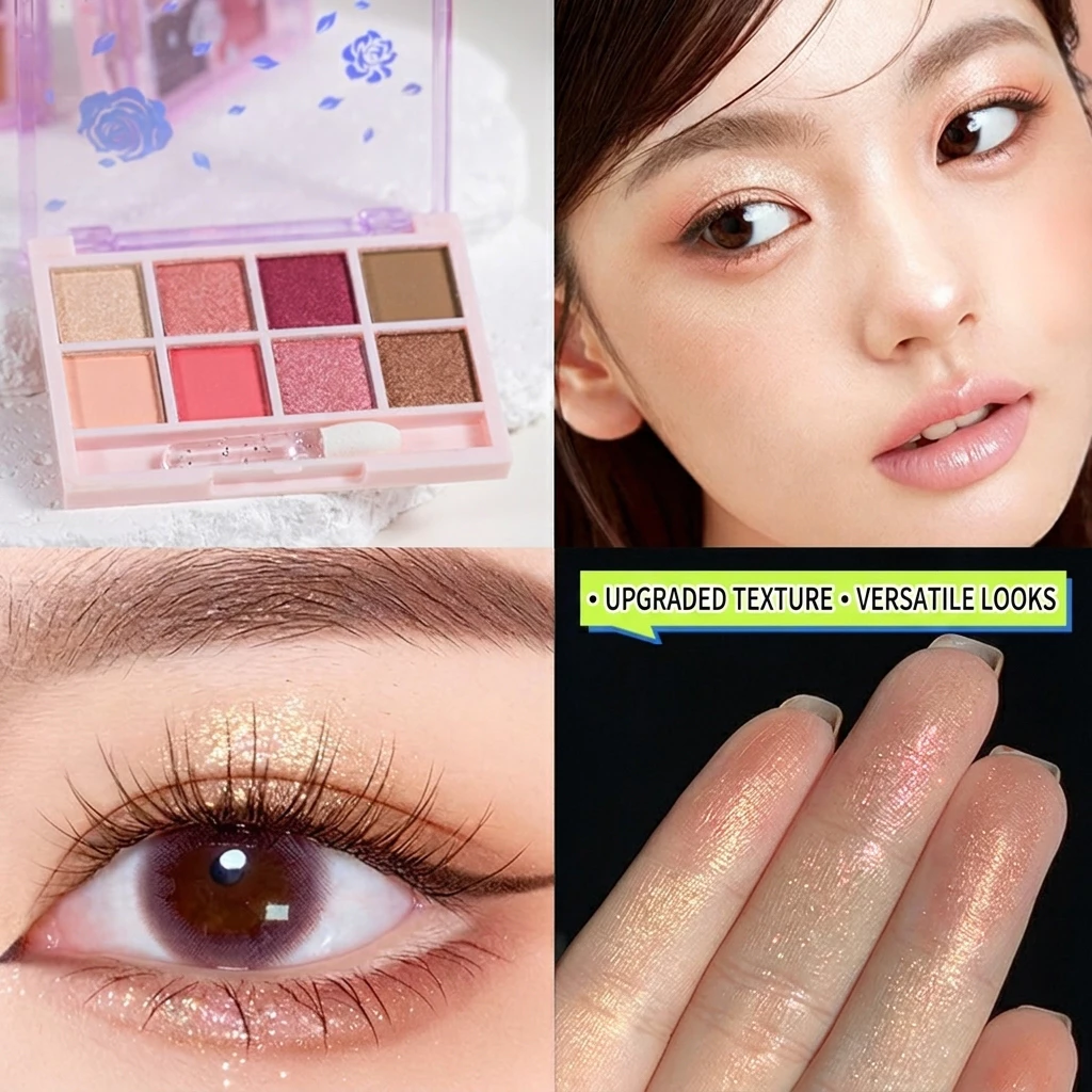 GROSIR 12 Pcs Eyeshadow Palette 8 Warna Matte Shimmer Glitter High Pigment Tahan Lama 290 5232 - Gambar 4