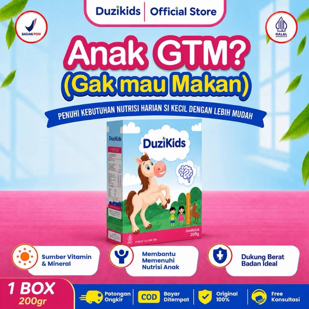 DUZI KIDS Susu Kuda untuk Anak / Penambah Berat Badan dan Nafsu Makan 200gr - Gambar 2