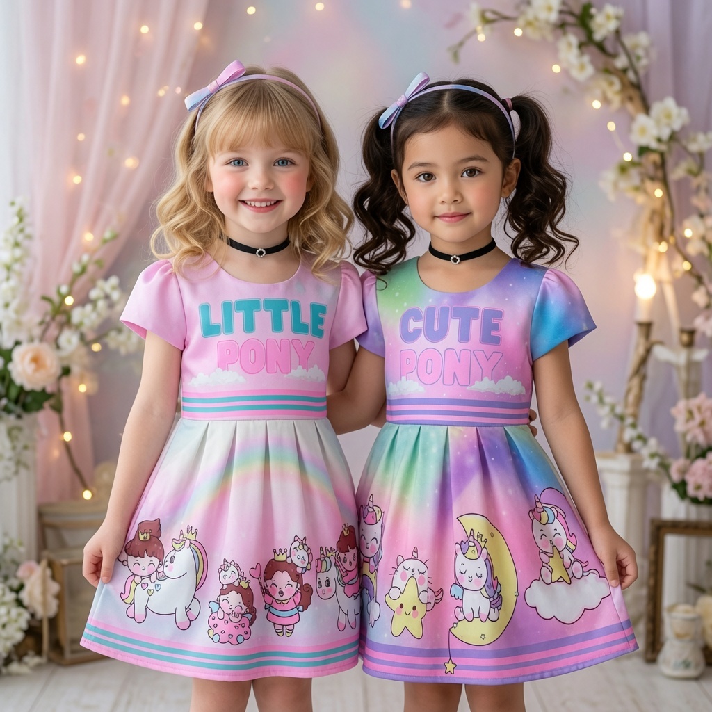 YUFFIE - Little Pony Dress for Girls 1-12 Years 4368A 4368B | Shopee ...