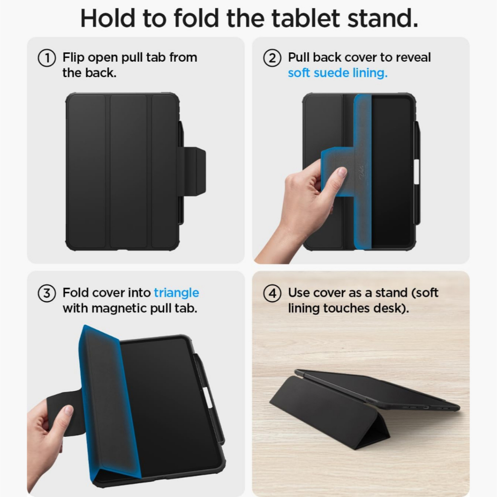 SPIGEN Case for iPad Air 11 inch M4 M3 M2 2026 2025 2024 Spigen Urban Fit Stand Flip Slim Anti-Shock Smart Casing - Gambar 3