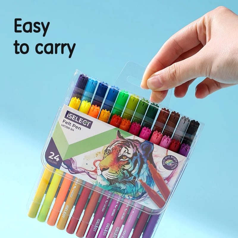 Deli x Cicimaksan I-Select Spidol Warna 12 Warna / Felt pen 24 Warna Cerah UC150 - Gambar 2