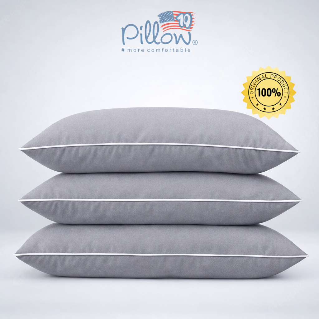 109 PILLOW - BANTAL GULING TIDUR HOTEL UKURAN LITE MEDIUM JUMBO - KAIN COVER ABU - Gambar 2