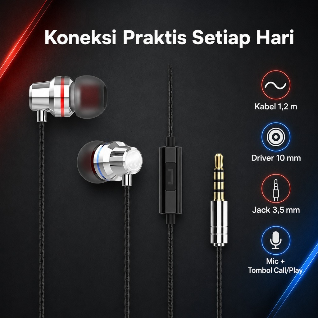 Handsfree / Earphone Roker Onyx RK52K - Gambar 2
