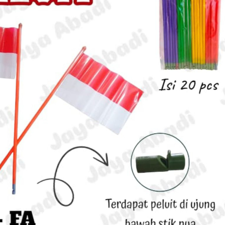 MERAH SELLING 20PCS FLAG WHISTLES RED AND WHITE WHISTLE STICKS PER PACK ...