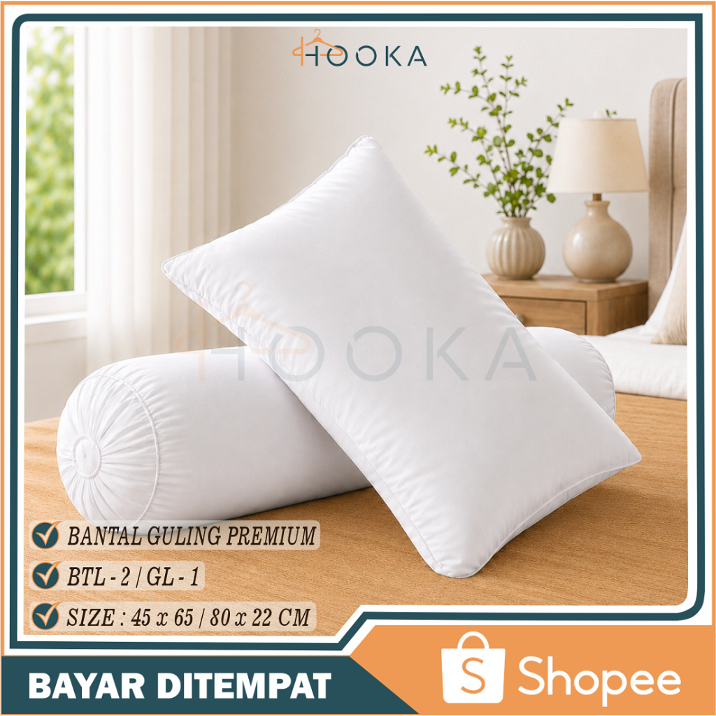 HOOKA Bantal Dan Guling Premium 100% Silicon Bukan Dacroon