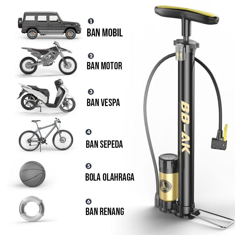 Pompa Angin Portable 160 PSI Multifungsi Mobil Motor Sepeda Barometer Non-Barometer