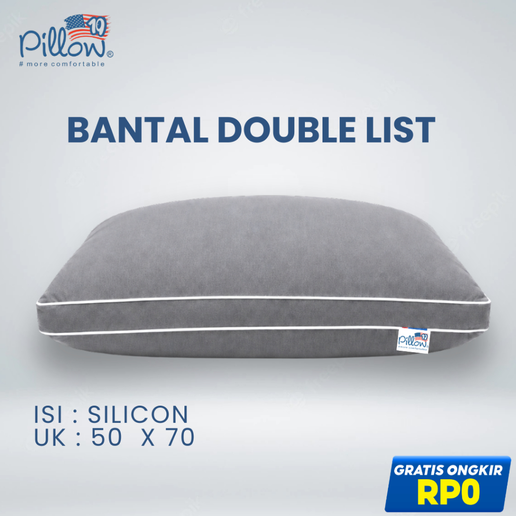 109 Pillow - Bantal Tidur Hotel Jumbo Double List - Isi Silikon Grade A - Ukuran 50x70 cm - Gambar 2