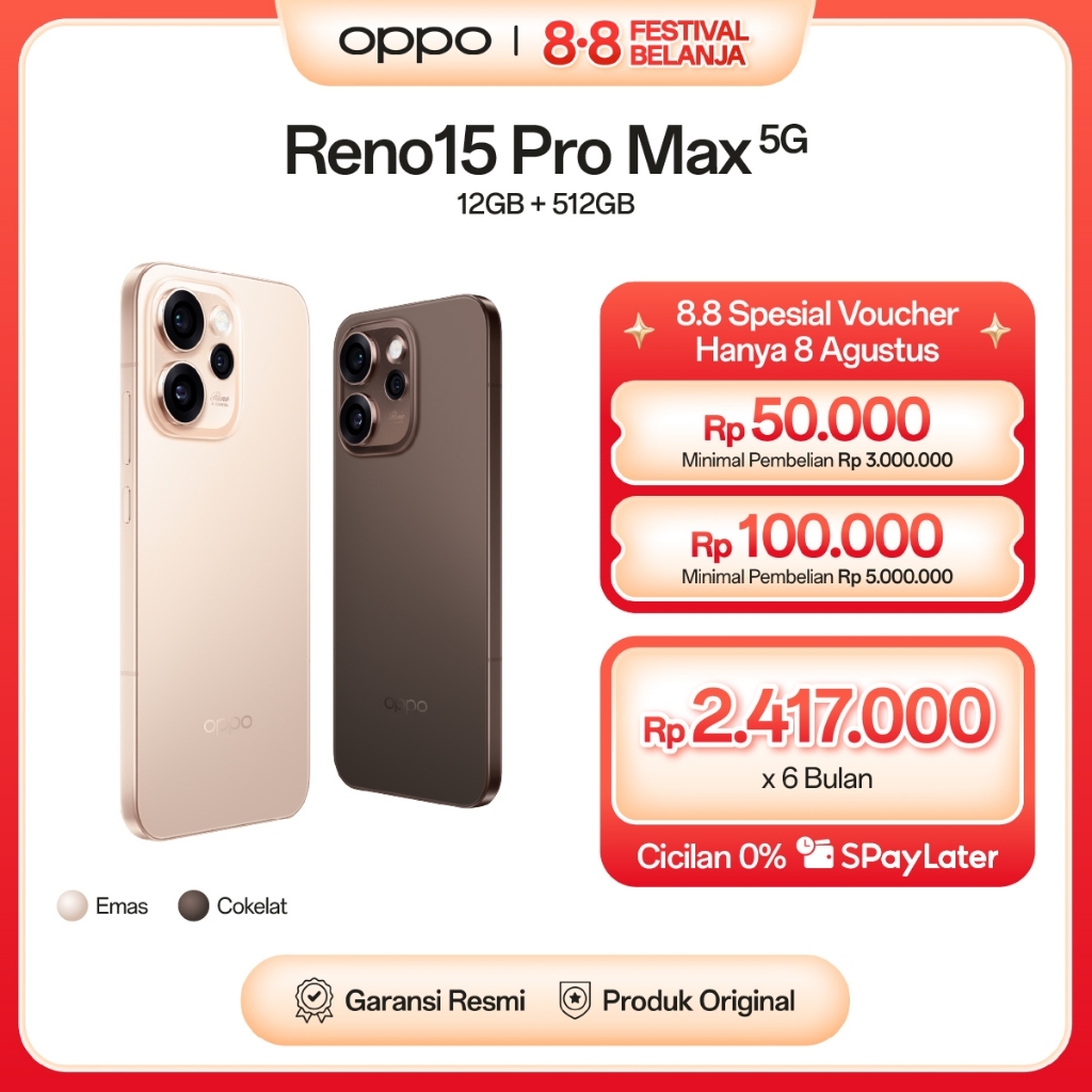 OPPO Reno15 Pro Max 12GB/512GB [4K HDR Ultra-steady video, 6500mAh Large Battery 80W SUPERVOOC, MTK Dimensity 8450, IP69 Water & Dust Resistance]