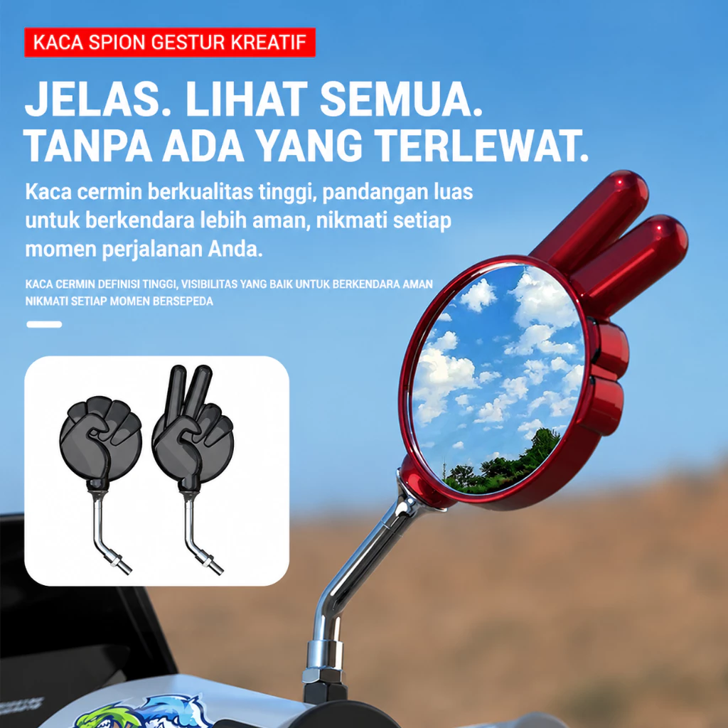 Spion Motor Honda M8 Thailand Style Model 2 Jari Unik Kalcer – Kaca Spion Modifikasi Motor Matic & Sport - Gambar 2