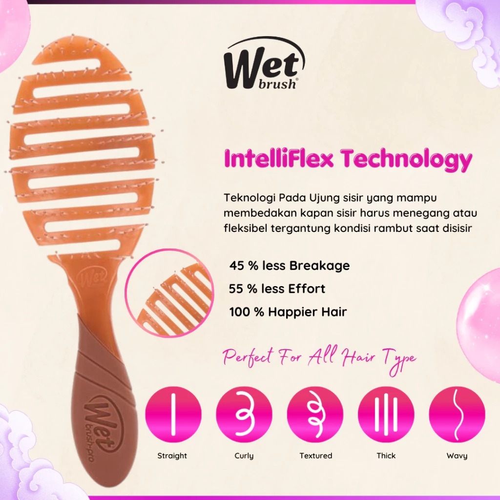 The Wet Brush Pro Flex Dry Cream Sisir Anti-Rontok - Gambar 2
