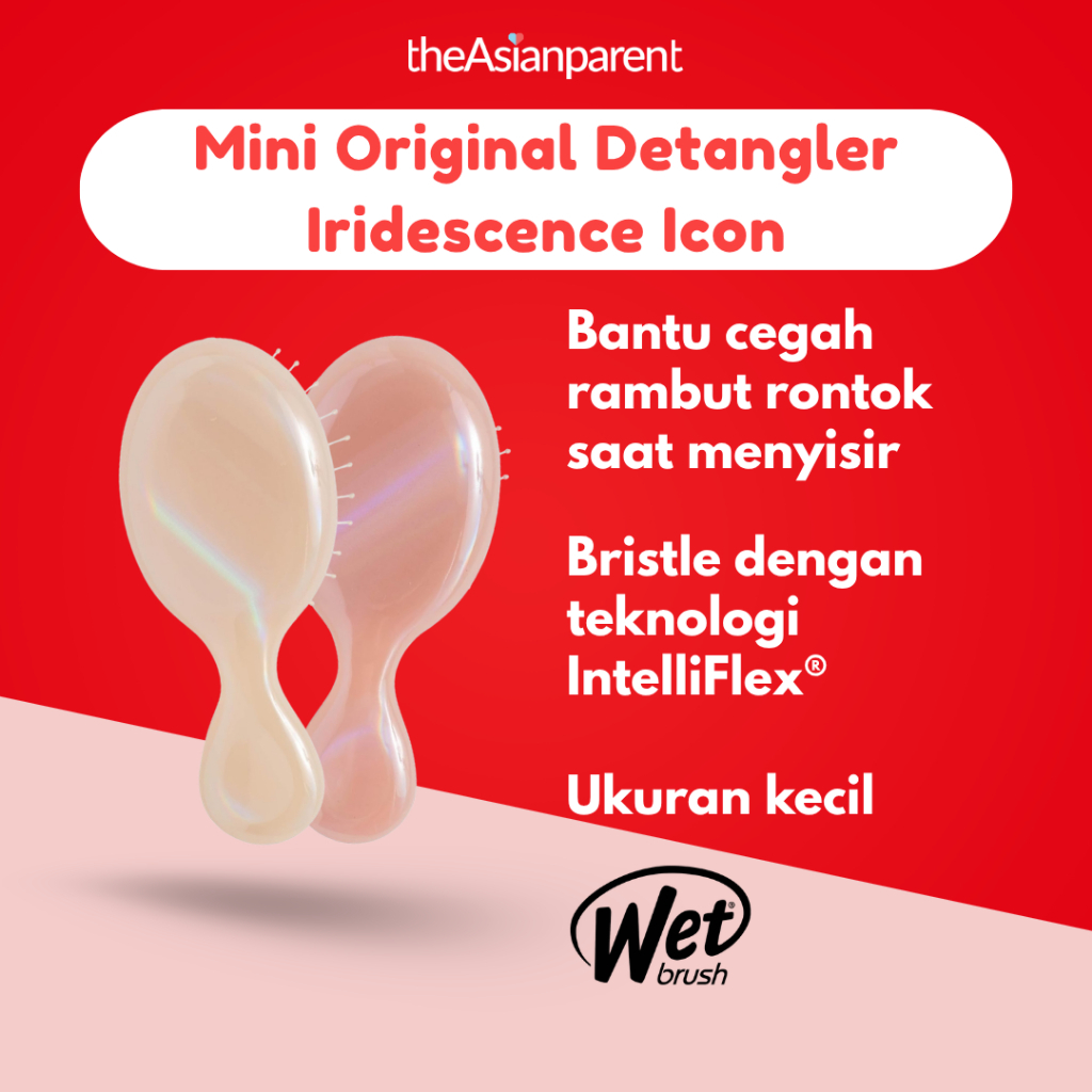 Wet Brush Mini Iridescence Icon Mengurangi Rambut Rontok Intelliflex Anak Dewasa