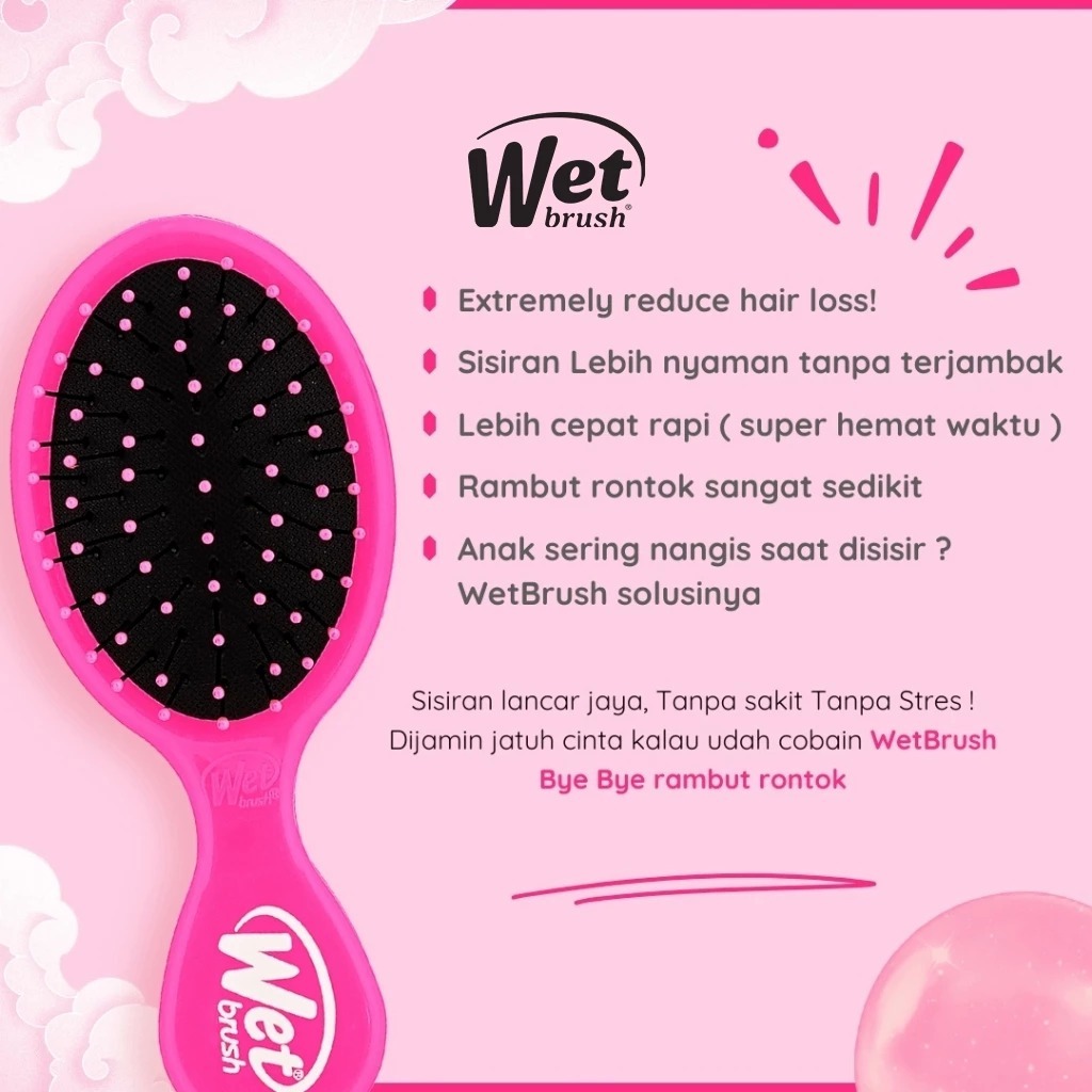 Wet Brush Mini Original Detangler Sisir Anti Kusut Bristle IntelliFlex Ukuran Kecil - Gambar 2