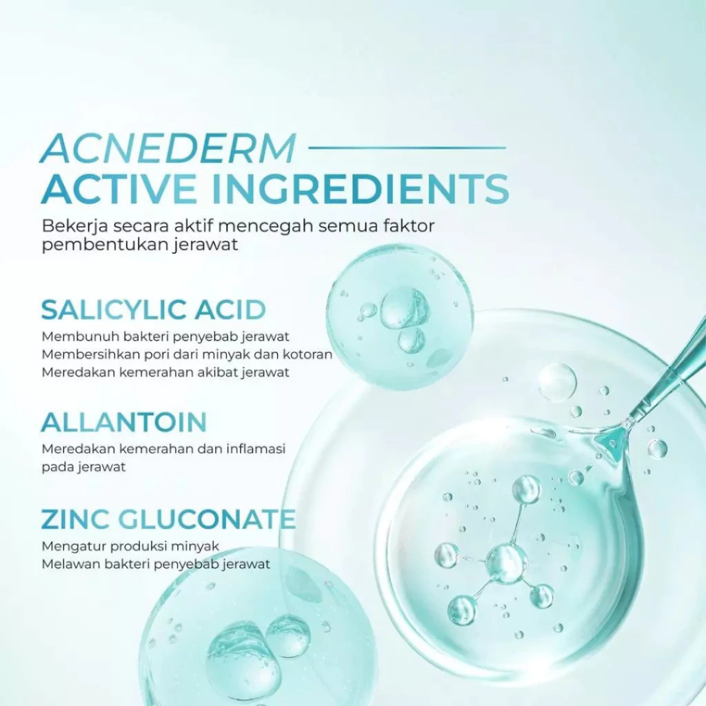Wardah Acnederm Facial Wash Salicylic Acid Zinc Acne 50ML / Distributor Cream Ori - Gambar 2
