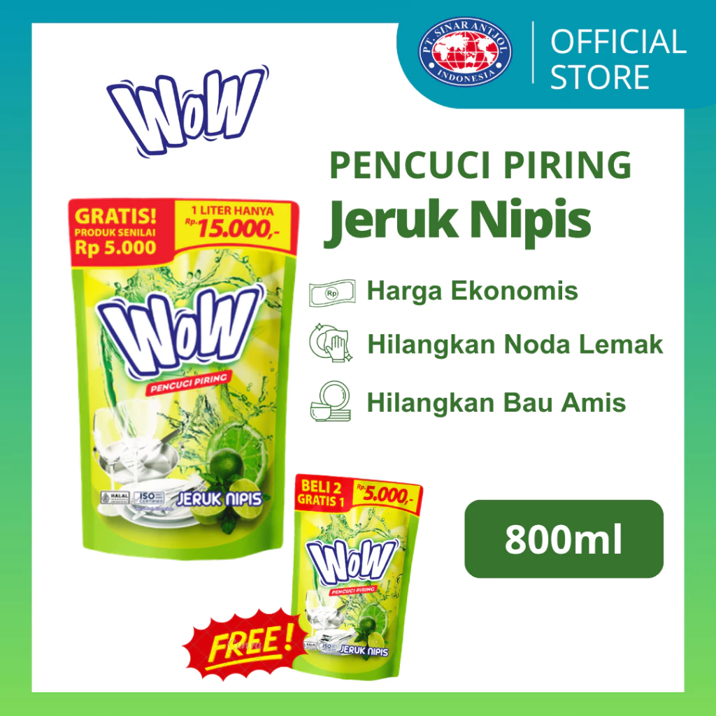Beli WOW Dishwash 800ml Cuci Piring GRATIS 175ml