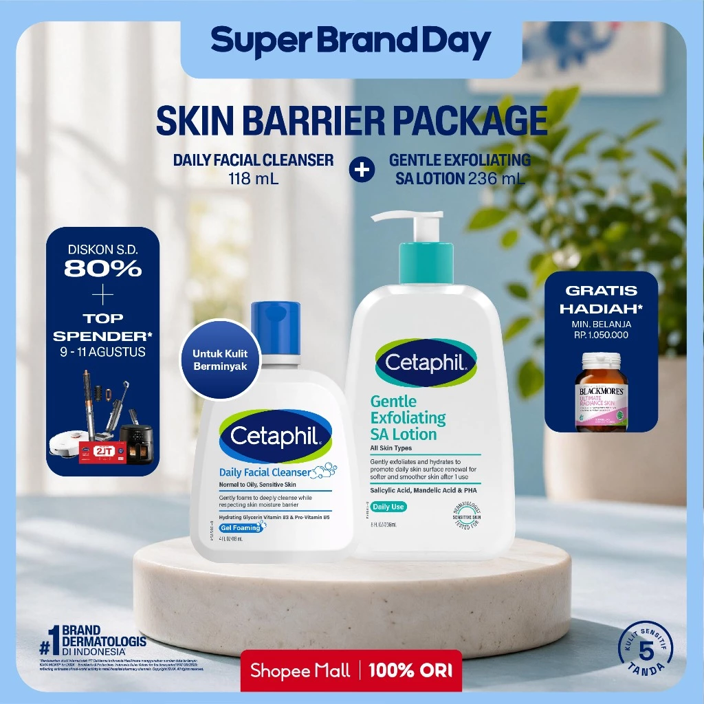 Cetaphil Daily Facial Cleanser 118ml + Gentle Exfoliating Salicylic Acid Lotion 236ml