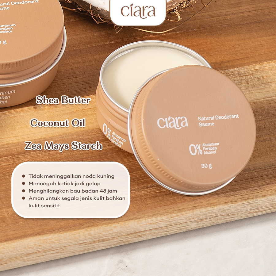 Ciara Natural Deodorant Penghilang Bau Badan Dan Ketiak Natural Anti Odor 30/50gr - Gambar 3