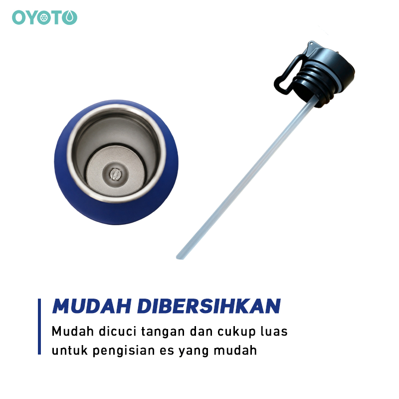 OYOTO Tumbler Botol Minum Portable Bottle Stainless Steel 304 Tahan Panas Tahan Karat With Handle Portable - Gambar 3