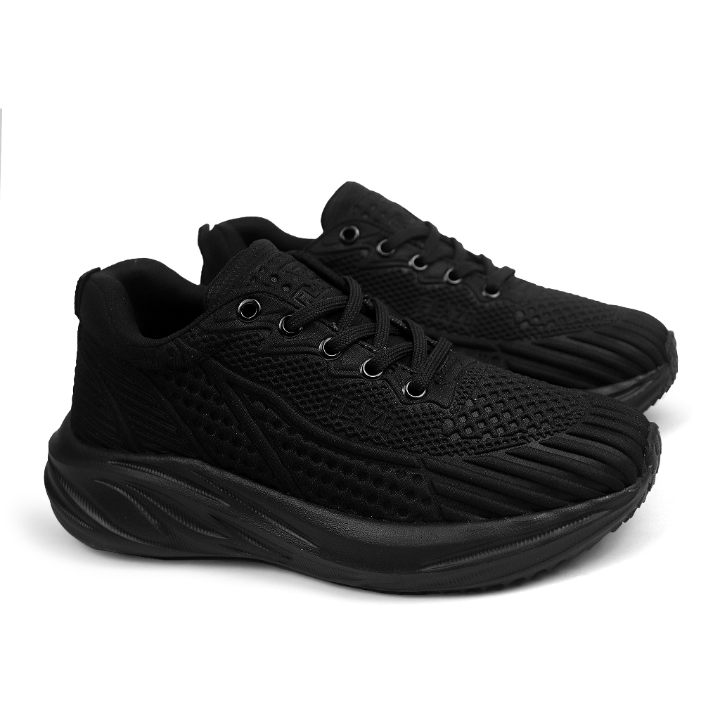 Flazo Sepatu Sekolah Anak Hitam Tali Sport Running Phylon Empuk Dan Ringan SD.SMP