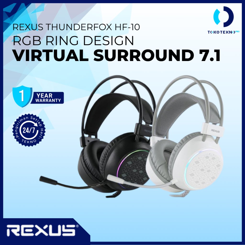 Rexus Thundervox HF10 Wired Headset Gaming Type-C - Virtual Surround 7.1 & RGB