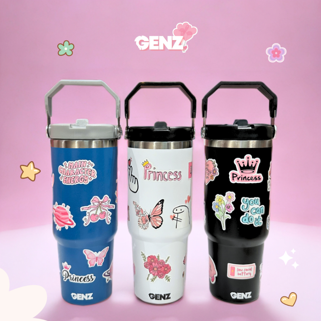 Botol Minum 900ML Gangsta Girls Handle Stainless Steel  Vacuum Insulated 30 Oz Girls Premium Quality