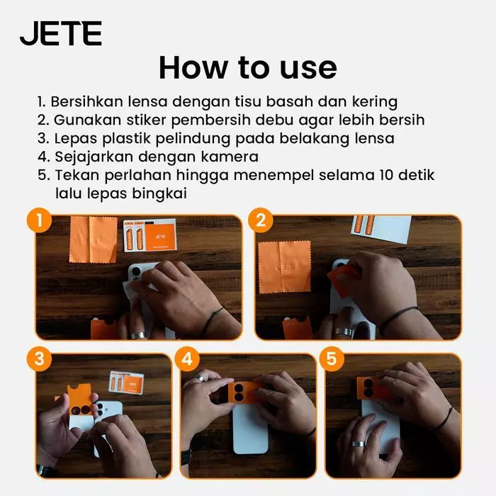 Pelindung Kamera iPhone 17 / 16 Air Plus JETE Shield Pro Series Camera Lens Protector Anti Scratch Gores Ring Lens Cover - Gambar 2