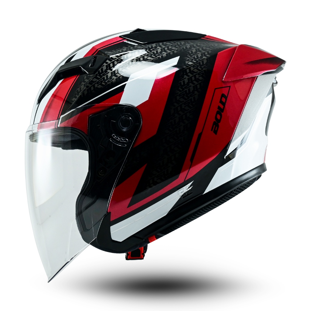 Helm Half Face Jitsu Hybrid Motif Terbaru SNI Visor Clear Sporty - Gambar 3