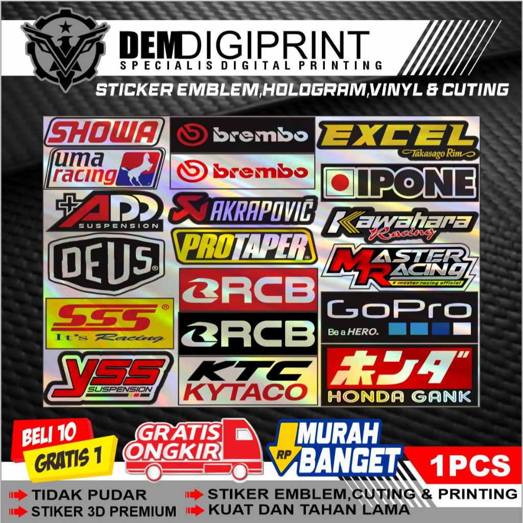 SHOWA RACING etc., hologram and vinyl racing logo sticker pack and ...