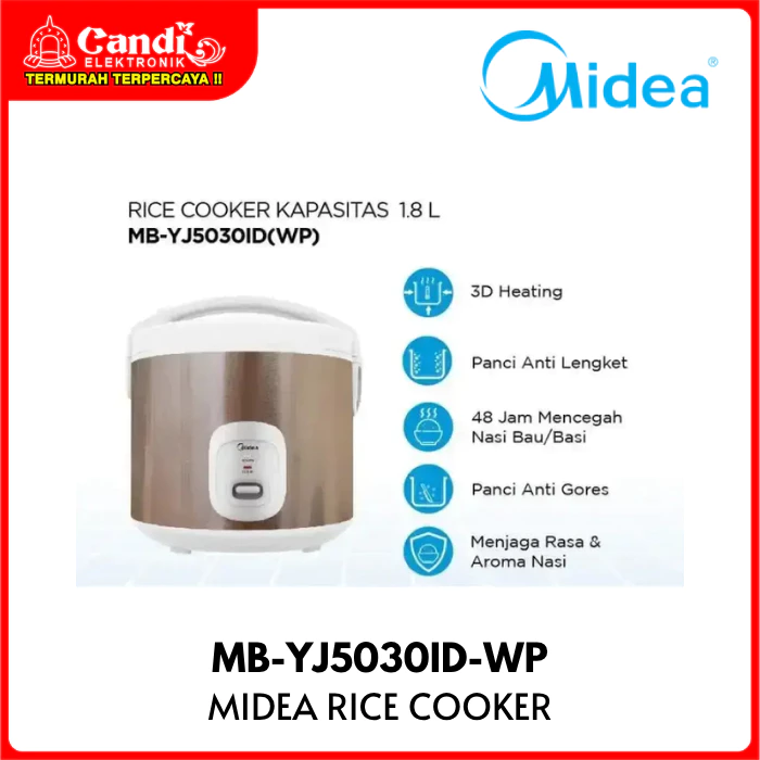 MIDEA Rice Cooker 1,8 Liter Penanak Nasi MB-YJ5030ID-WP - Gambar 2