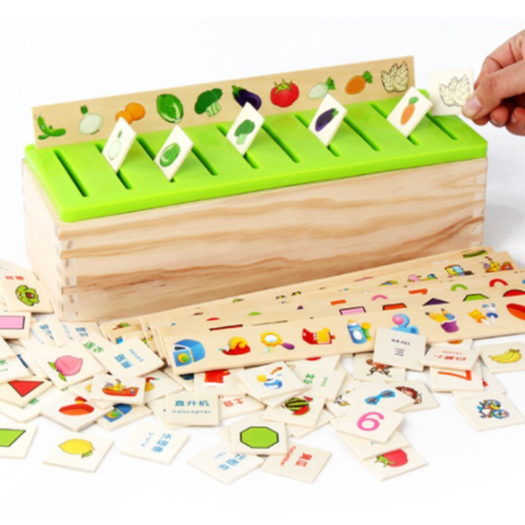 KNOWLEDGE CLASSICATION BOX Educational Toys Classification Box Wooden ...