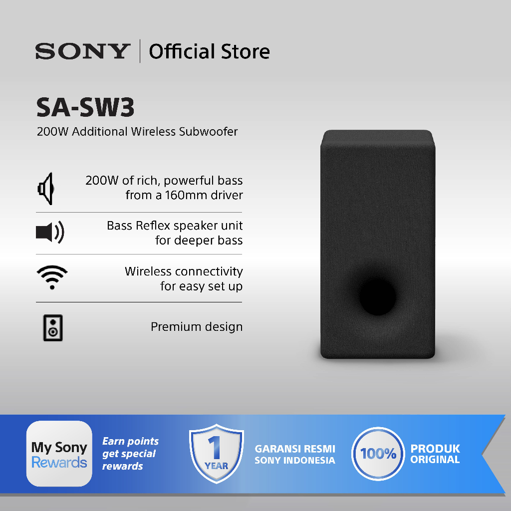 SA-SW3 200W Wireless Subwoofer Speaker