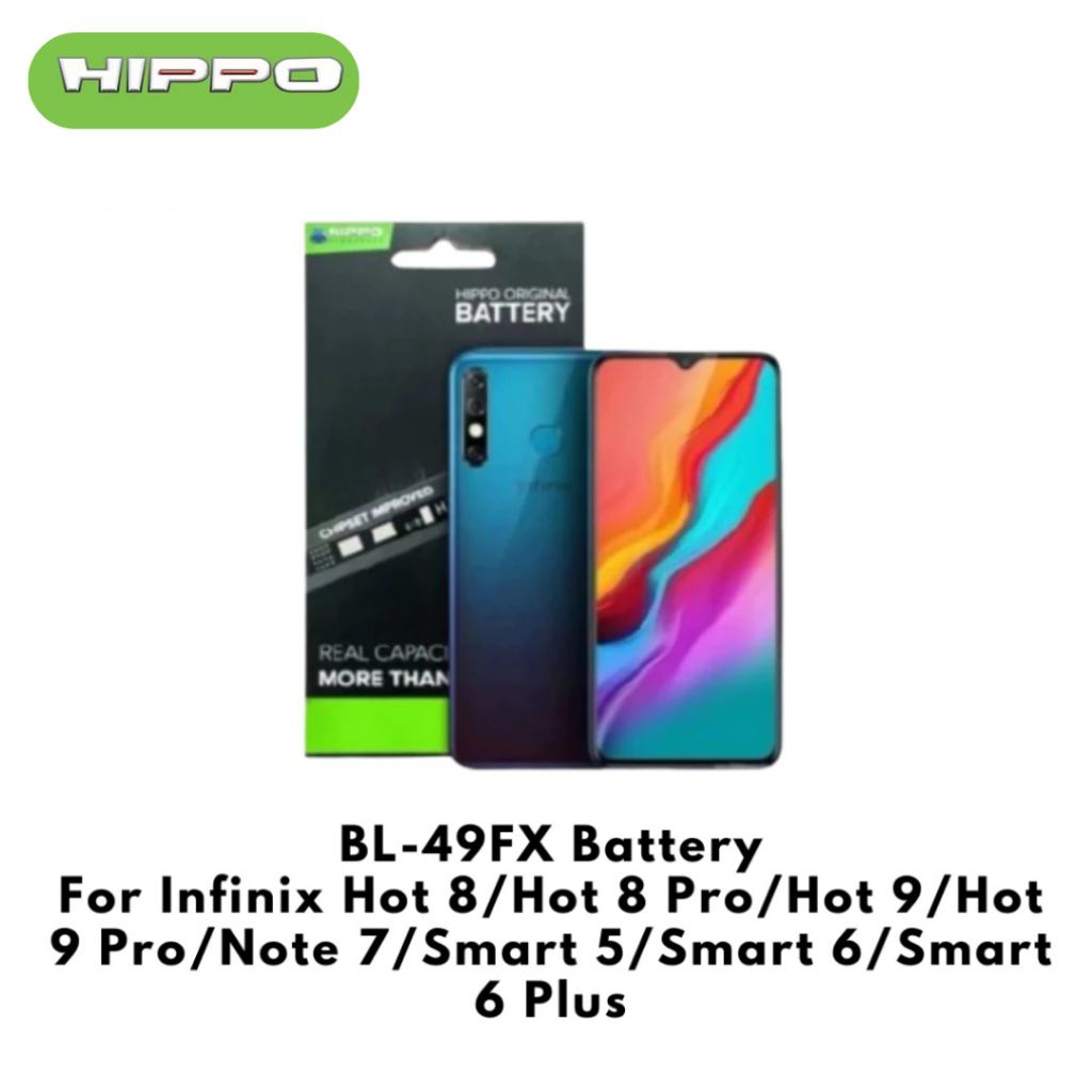 Hippo Baterai INFINIX BL-49FX 5000mAh HOT 8 / HOT 8 PRO HOT 9 / HOT 9 PRO NOTE 7 SMART 5 Smart 6 / Smart 6 Plus BL49FX Battery Batere Batre