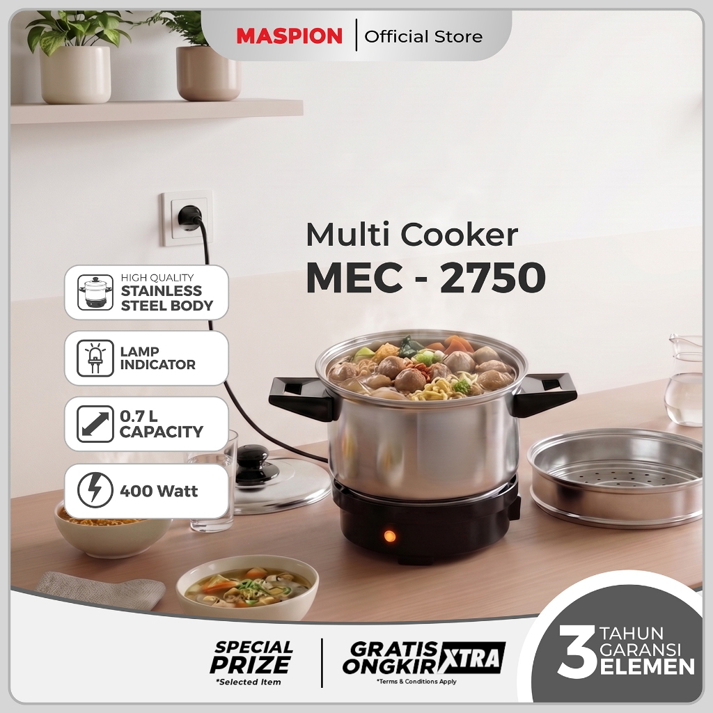 Maspion Travel Cooker Alat Masak Portable 0.7 Liter MEC-2750