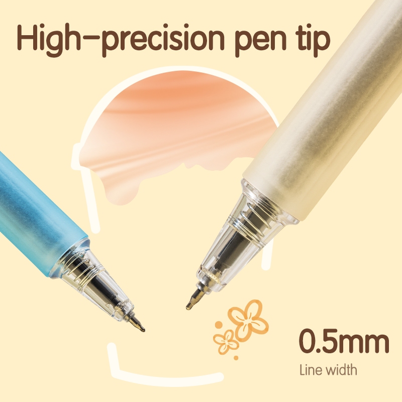 Deli Scented Gel Pen Tinta Hitam 0.5mm Pulpen Wangi Bunga Aroma Segar Comfortable Grip EG299F 1 pcs - Gambar 2