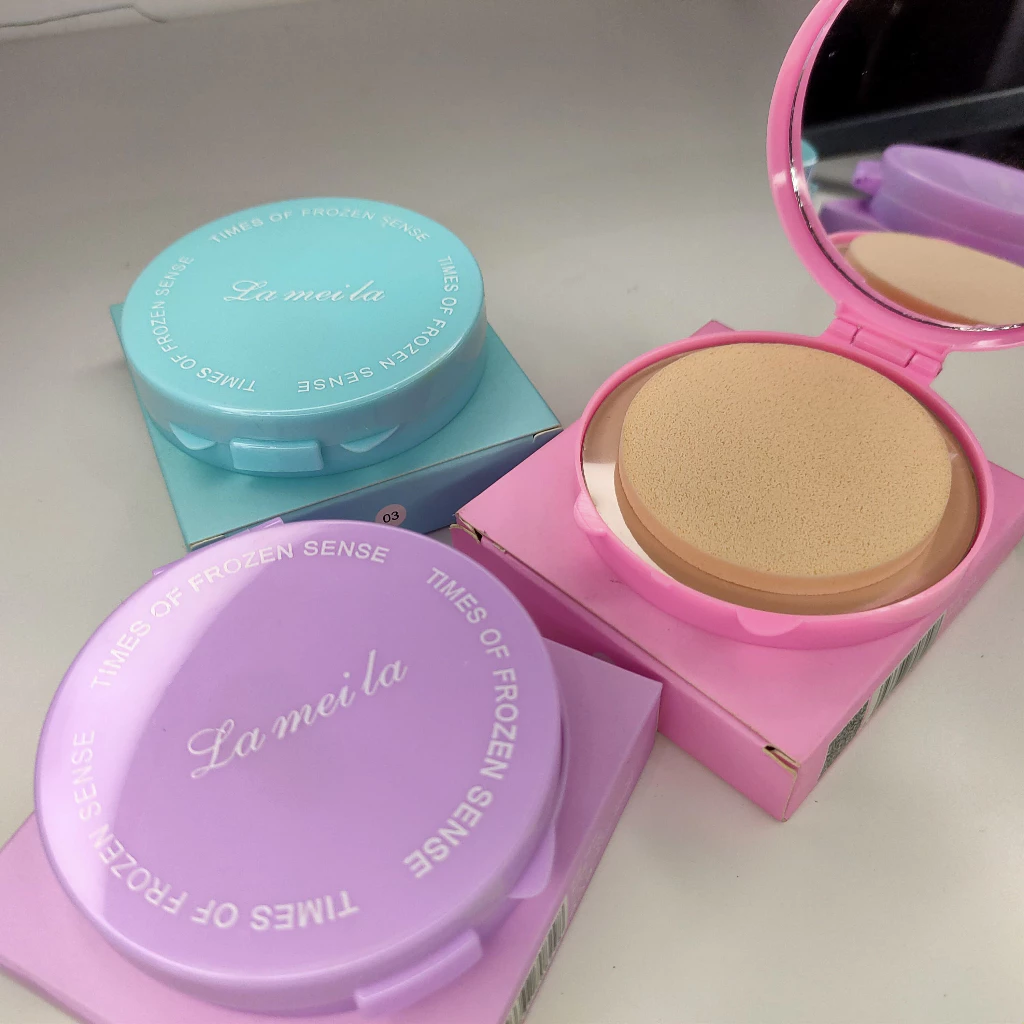 Bedak Padat Matte Oil Control Menyamarkan Pori Tahan Lama Waterproof Full Coverage Halus Mulus Murah 200 - Gambar 4