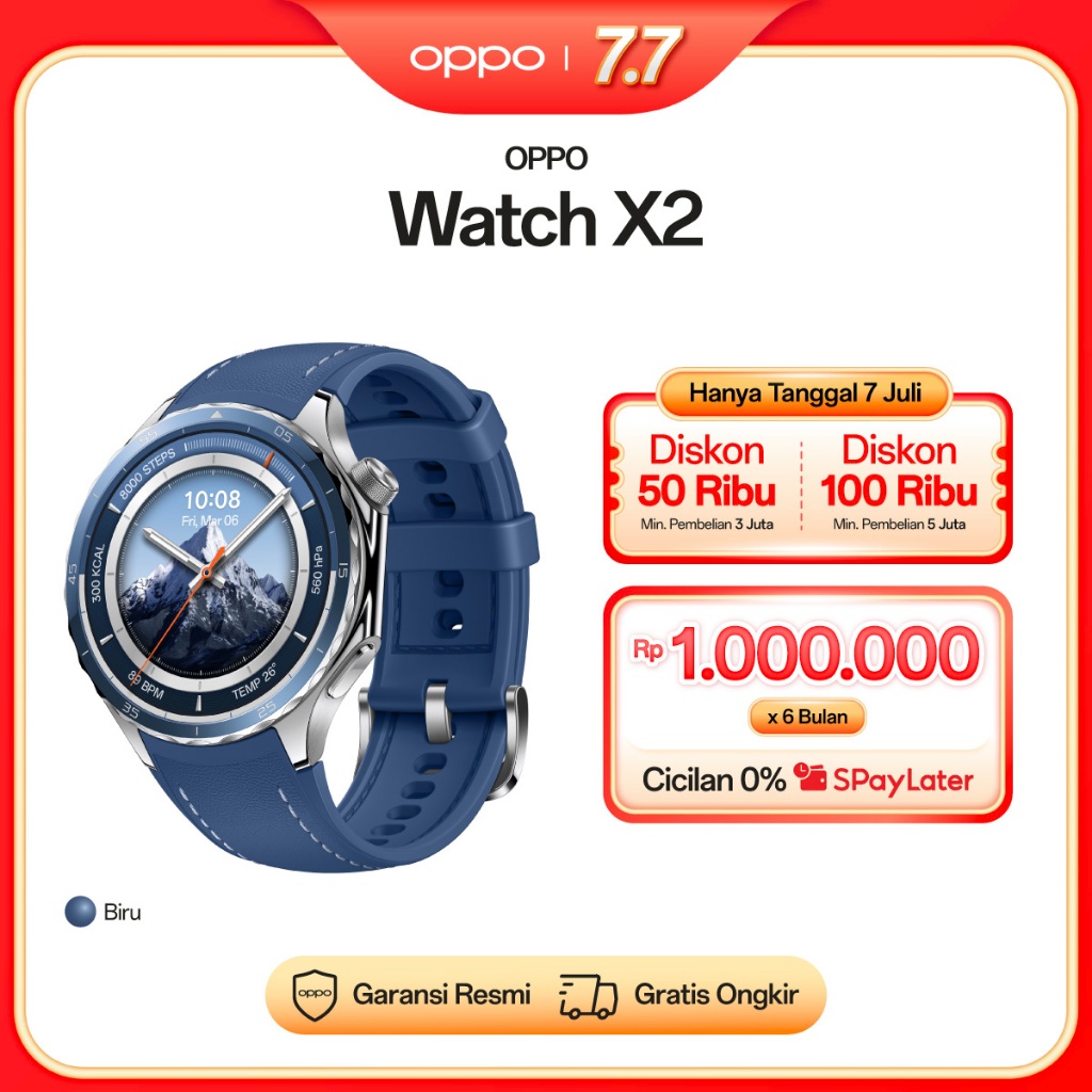 OPPO Watch X2 Advanced Health Smartwatch [60s Health Check-In, Titanium Bezel, 1.5" LTPO]
