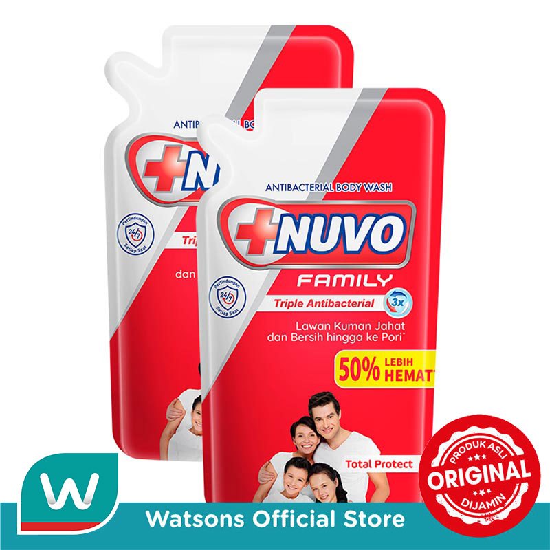 Nuvo Family Sabun Mandi Cair Total Protect Pouch 800g X 2 - Gambar 2