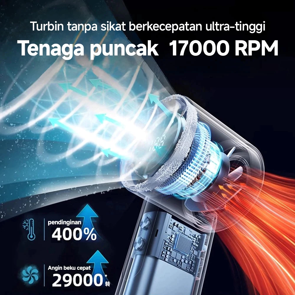 Kipas Angin Mini Strong Wind 100 Gear Speed Tampilan Digital LED Pendinginan Cepat Portable Kipas - Gambar 4